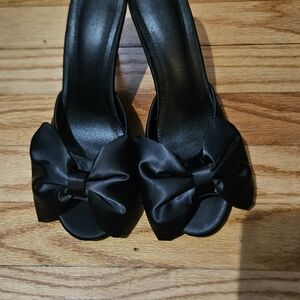 Elegant Black Bow Women's Shoes